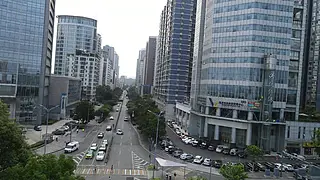 湖北宜昌建设银行西陵一路航拍