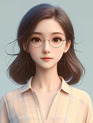 3D风格可爱美女头像