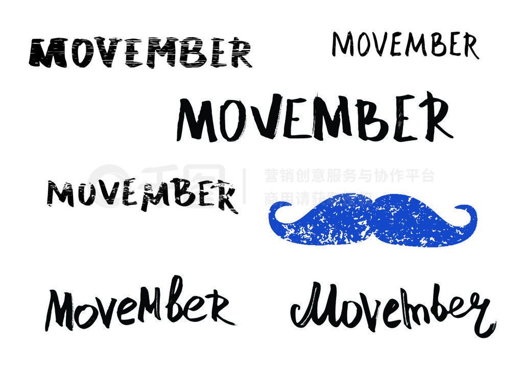 һ״Сӵ Movember ָˢֶ֢ʶ¼šڰɫϵЧıʸͼ