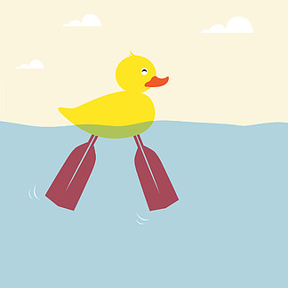 画片动物鸭鸟姿势,黄色字符小鸭集合有趣的鸭子的插图矢量卡通动物在