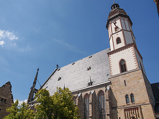 位于德国莱比锡的 thomaskirche 圣托马斯教堂,约翰·塞巴斯蒂安