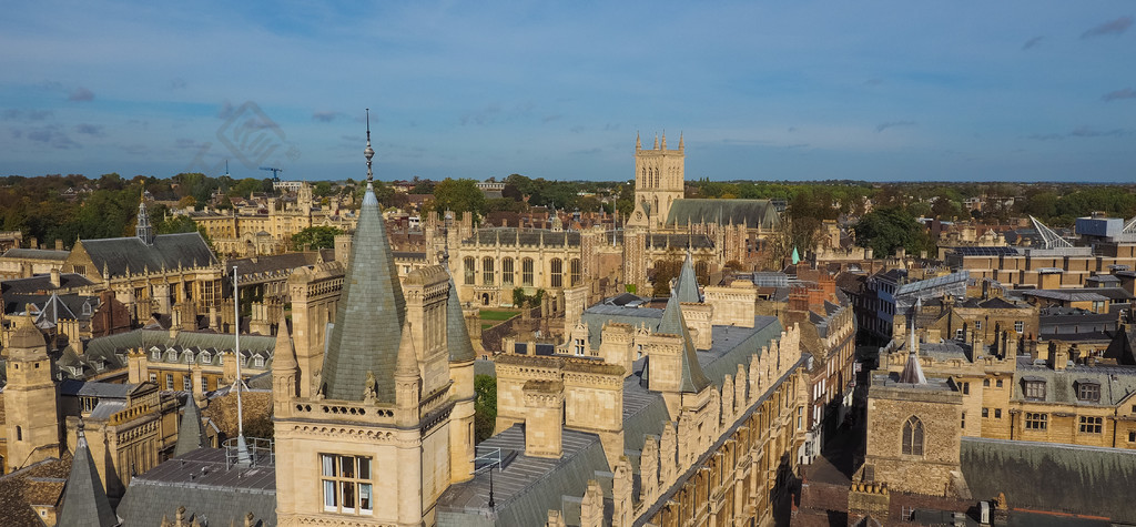 英国剑桥市的鸟瞰图剑桥鸟瞰图