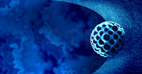 子宮內囊胚植入作為受精醫學概念作為人類生殖中植入的生殖細胞分裂圖標，在 3D 插圖中代表解剖學生育成功符號。