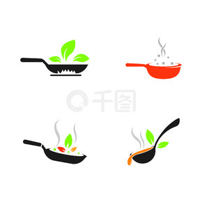 烹飪標志創意矢量圖標插畫設計