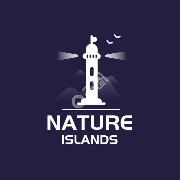 自然岛屿标志设计矢量素材下载