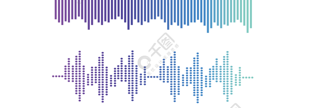 抽象彩色声波图案免抠png透明图层素材