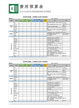 年度费用预算表excel模板