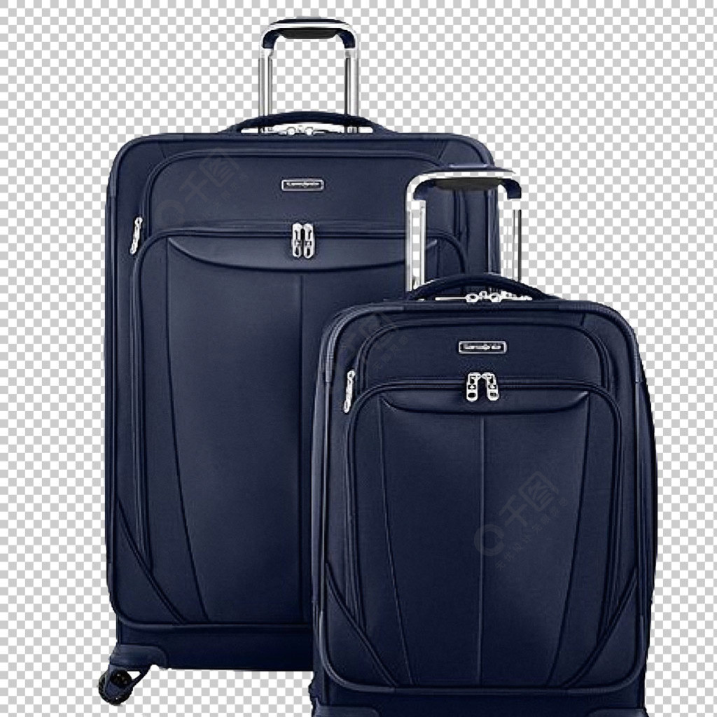 两个不同大小行李箱免抠png透明图层素材