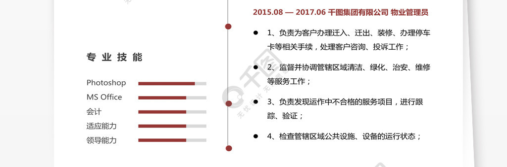 罗拉物业管理专员助理个人简历模板4年前发布