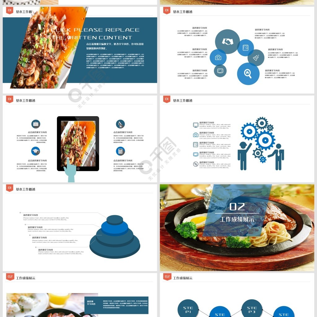 餐饮美食主题餐厅宣传美食介绍ppt模板