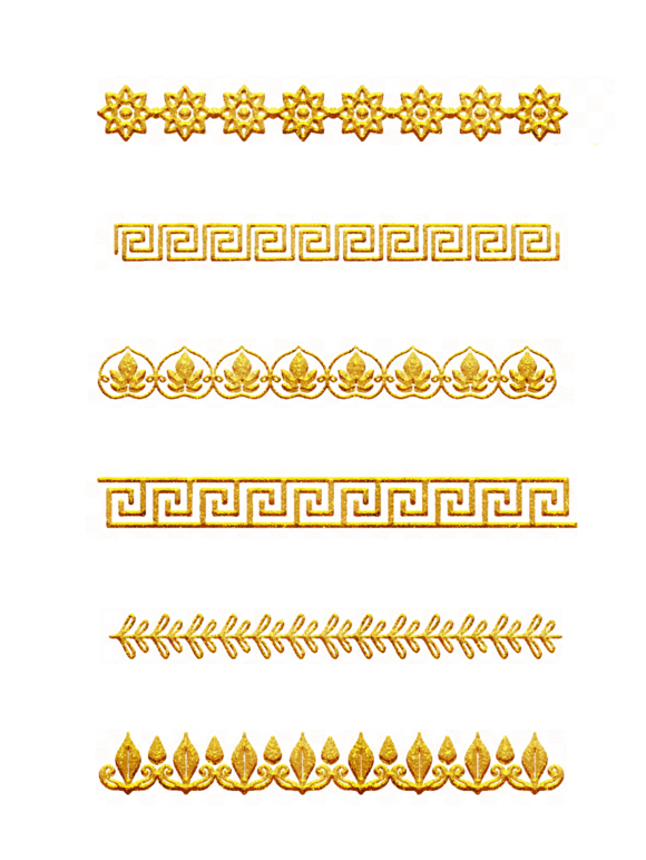 金色花纹花边图案-金色花纹花边素材-金色花纹花边-千