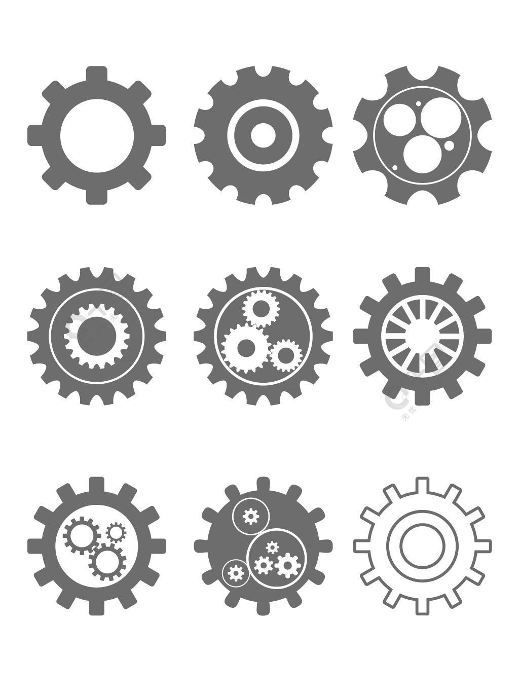 扁平化齿轮设置矢量图标2年前发布
