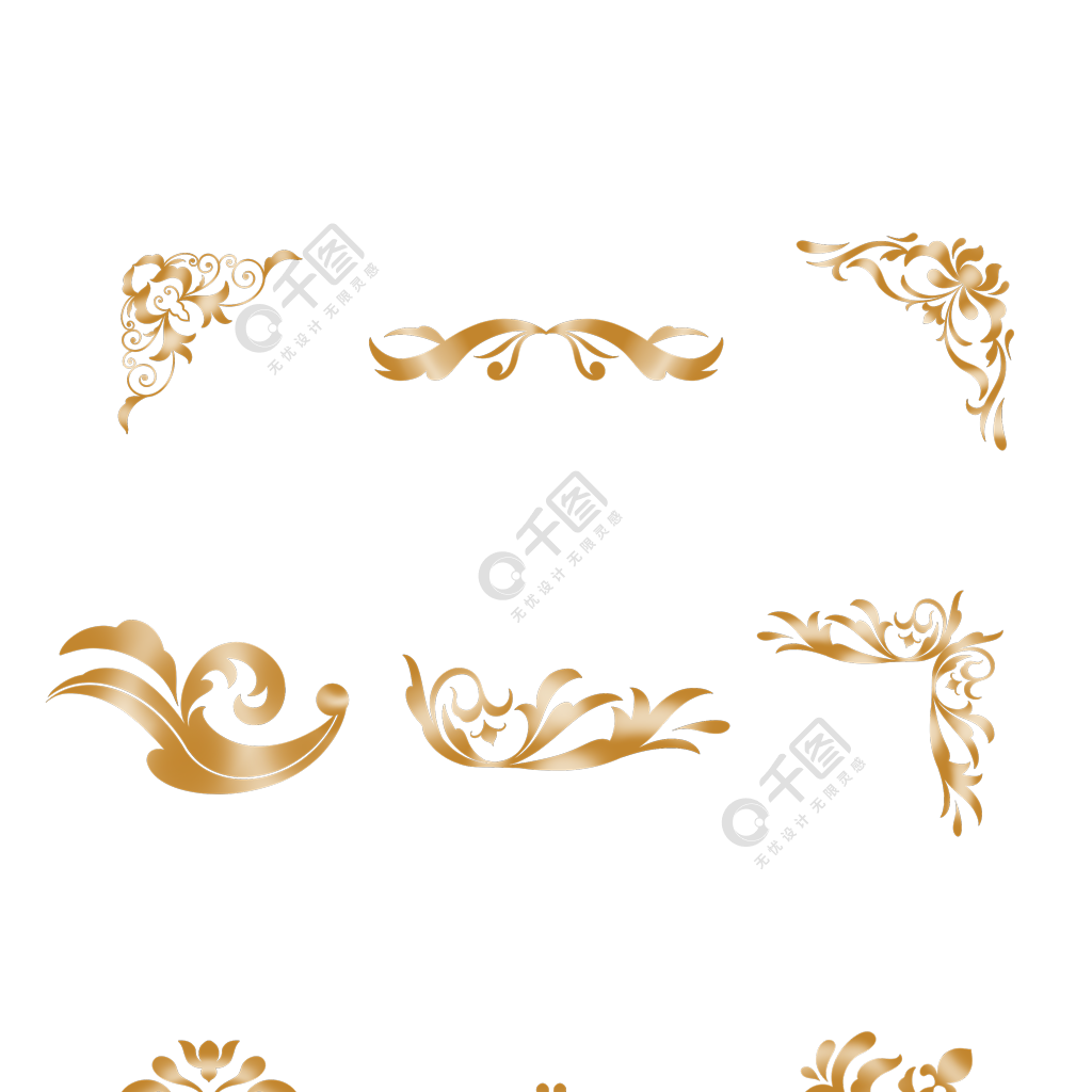 金色欧式装饰边角花纹素材2年前发布