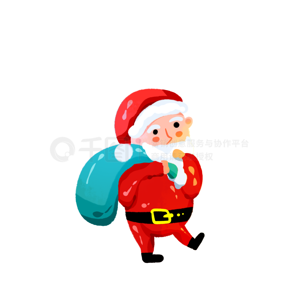圣诞节圣诞老人送礼物卡通元素设计元素图片_ID:409675487-Veer图库