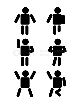 黑色小人图标手绘商用素材