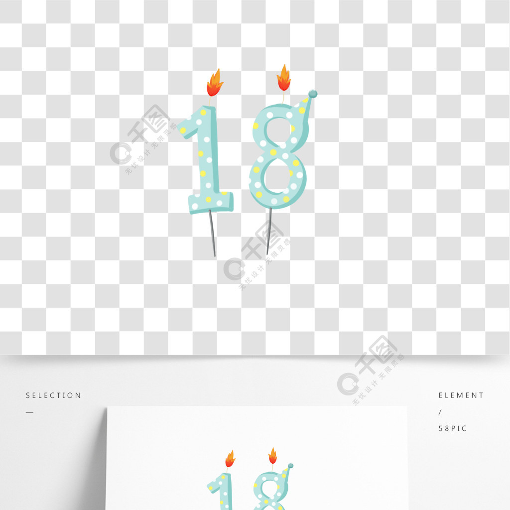 18岁数字成年生日蜡烛