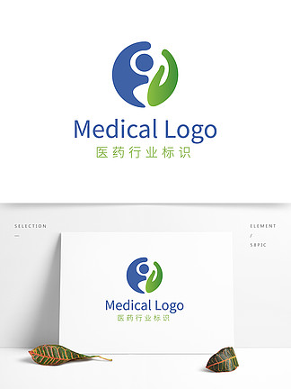 蓝色简洁呵护医药卫生健康行业logo