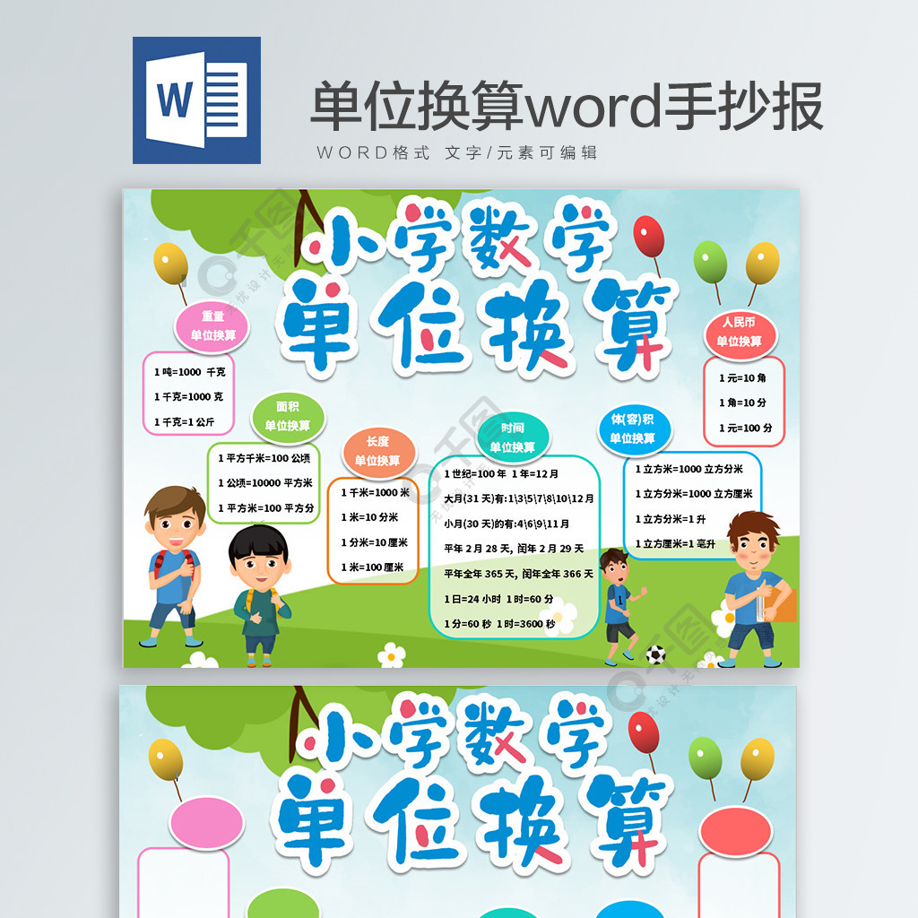 单位换算公式大全word手抄报2年前发布