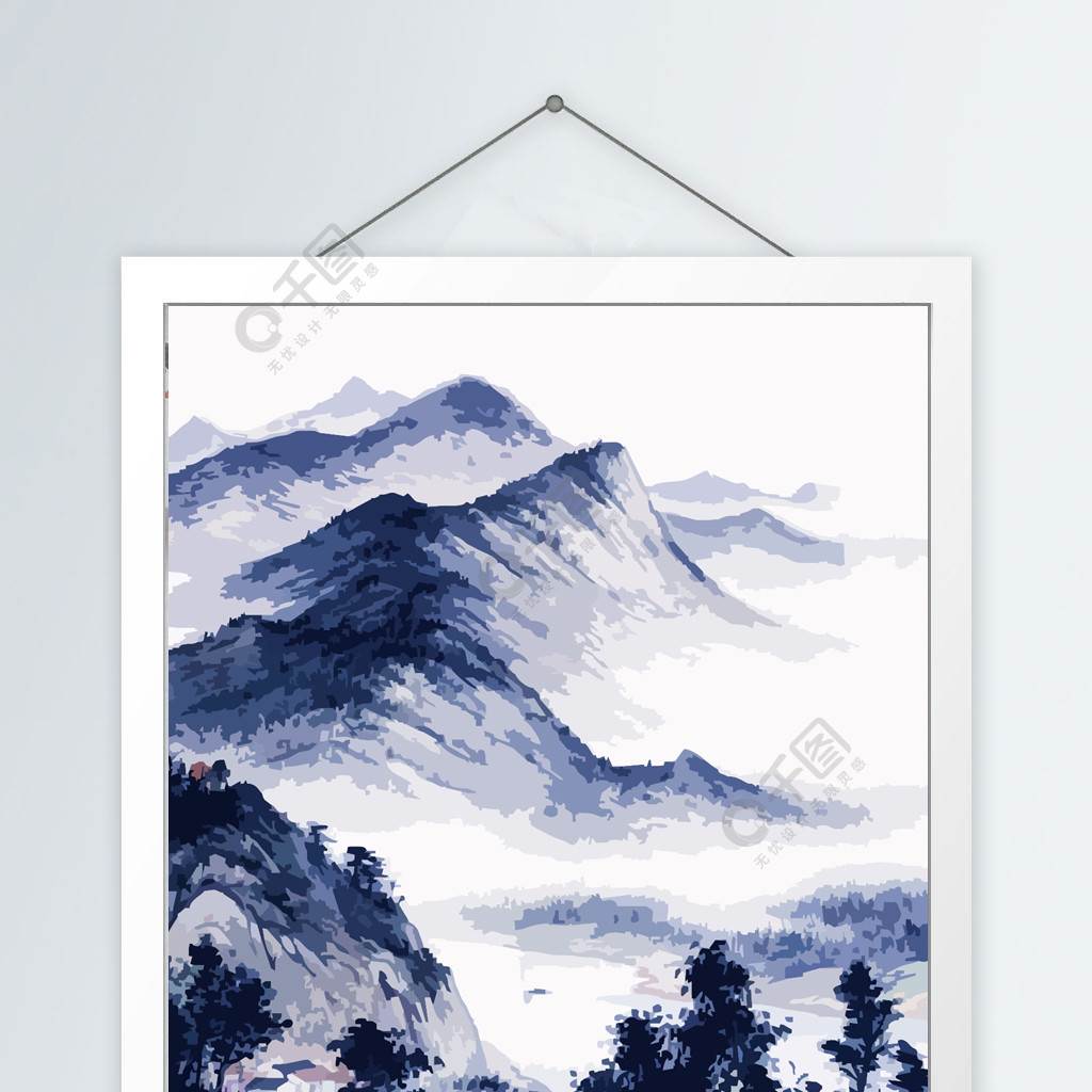 云雾山水意境群山装饰画