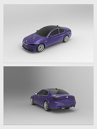 3d炫酷紫色汽車