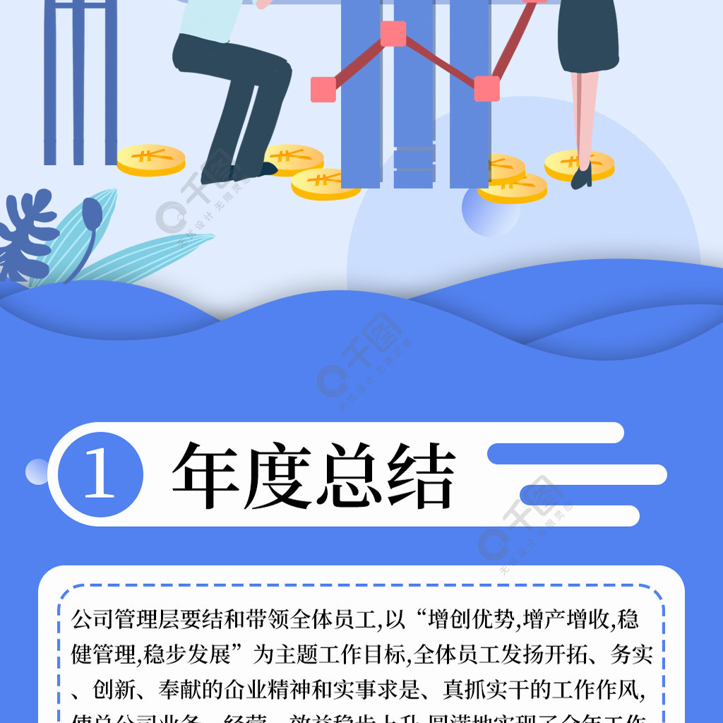 2019企业年终总结报告信息长图