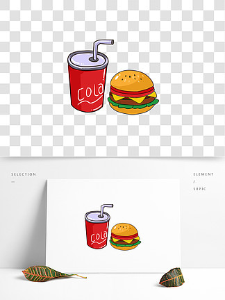13810原创美味可乐汉堡快餐卡通元素13874533coke可乐涂鸦气泡字体