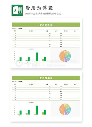 年会活动费用预算表excel模板