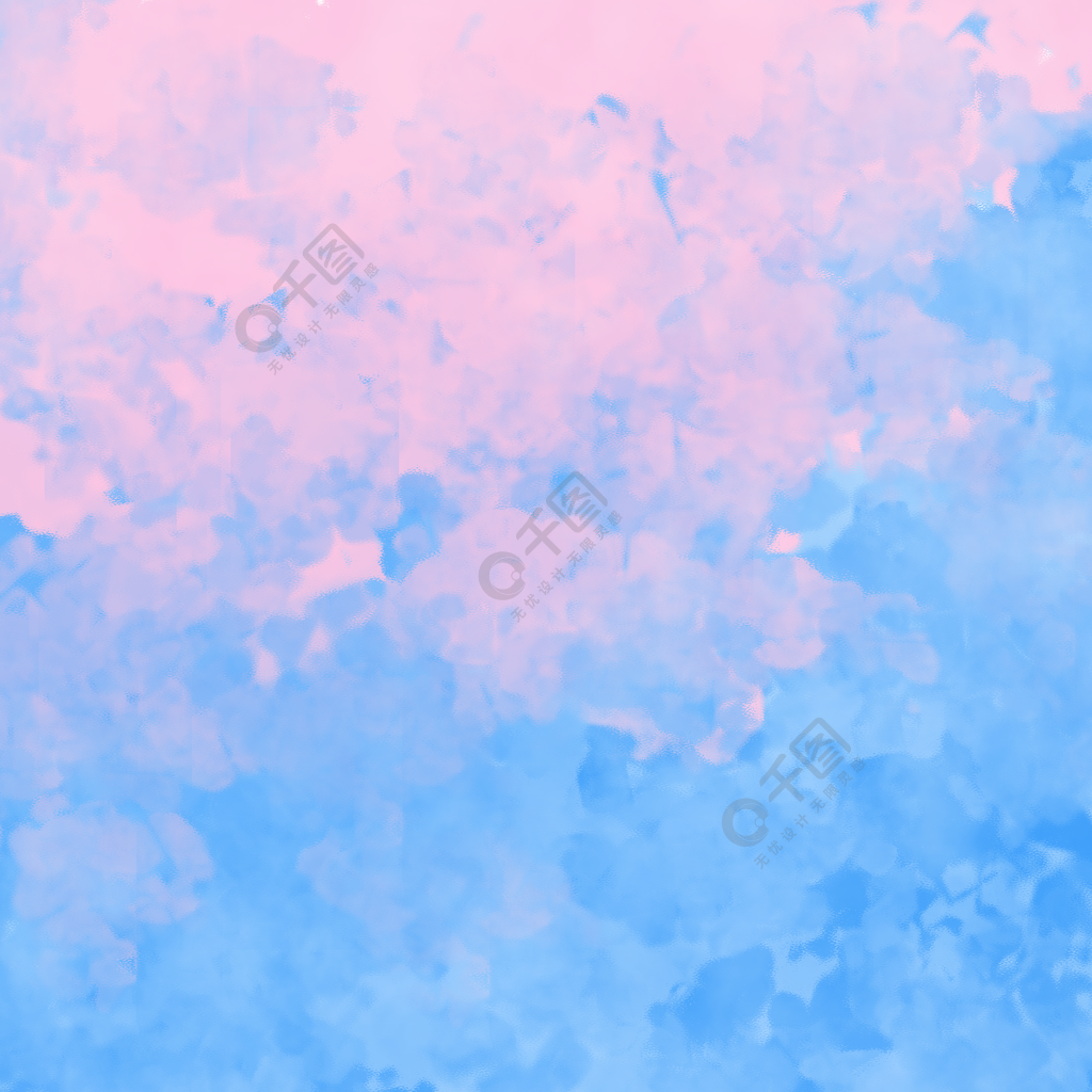 水彩水墨渐变蓝色粉色天空背景图片