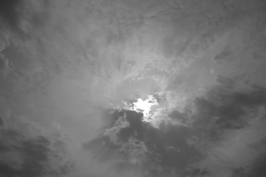 灰白天空黑白壁纸背景云朵太阳