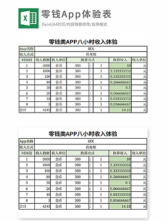 员工福利领取登记表