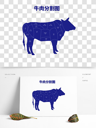 牛肉分割图吃法装饰矢量元素