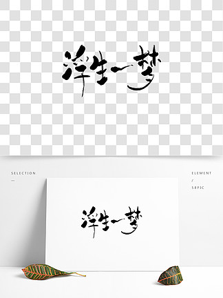 手写创意字体 i>浮/i i>生/i>一梦