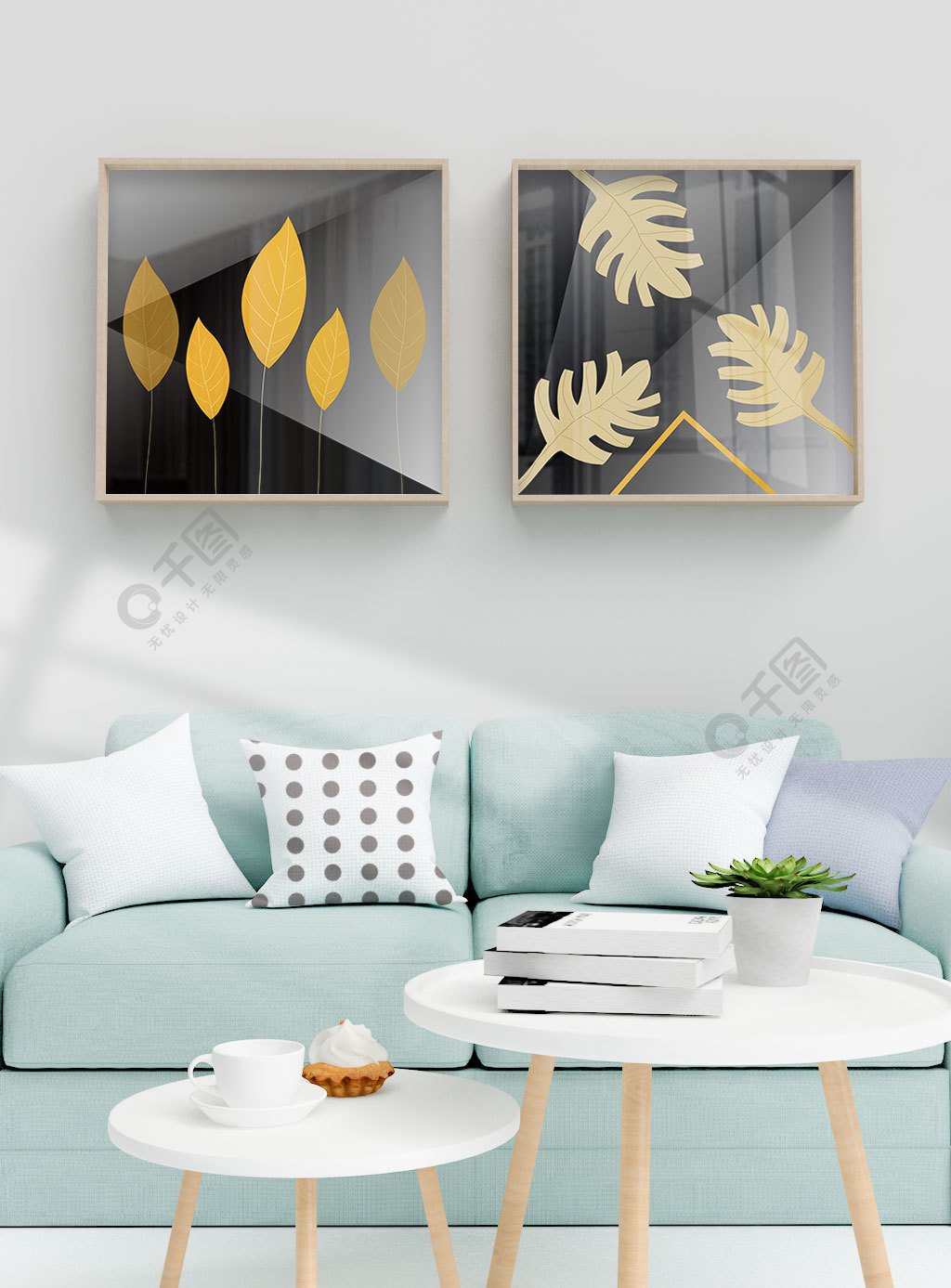 烁金现代简约抽象金色植物叶子黑白装饰画1年前发布