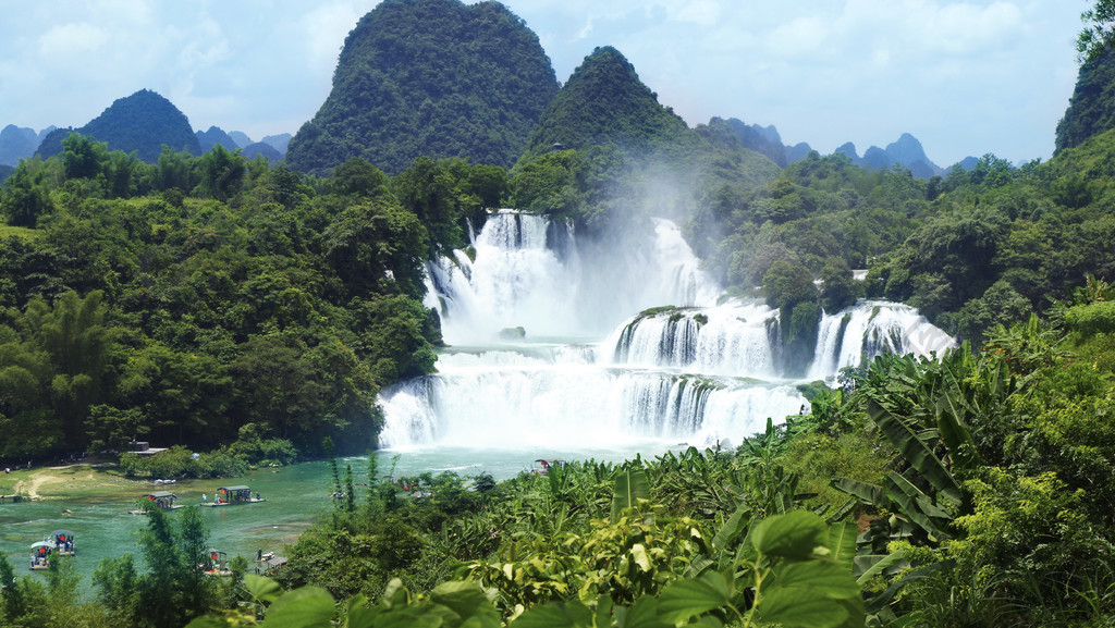 德天瀑布风光摄影手机电脑高清壁纸旅游景点风景名胜免费下载_jpg格式