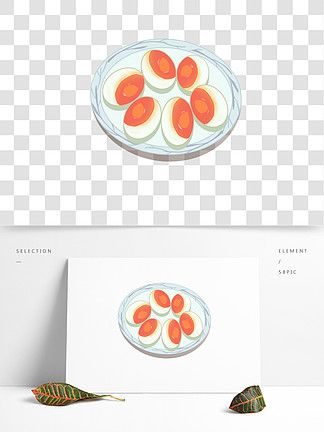 卡通手绘的咸鸭蛋