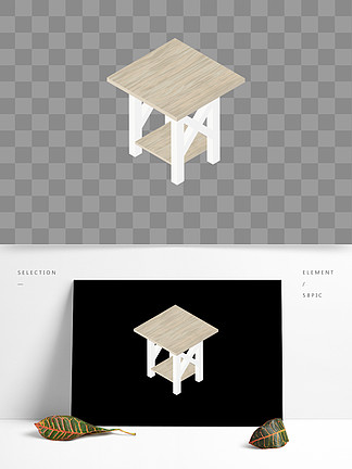 白色木板桌子立体化 i>2/i.5 i>d/i>
