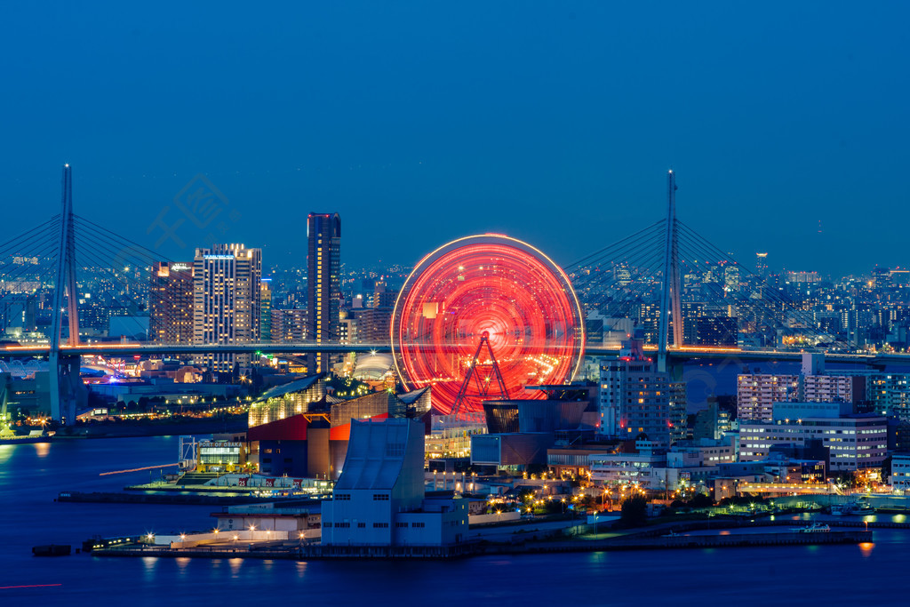 日本大阪摩天轮夜景建筑/城市免费下载_jpg格式_7746像素_编号