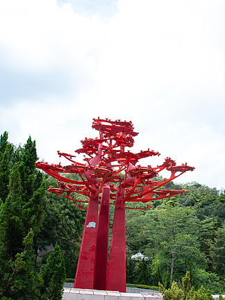 紅色設計素材建筑風景公園地標廣州雕塑公園