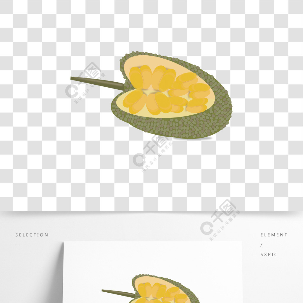 卡通手绘菠萝蜜水果王海南特产热带水果1年前发布