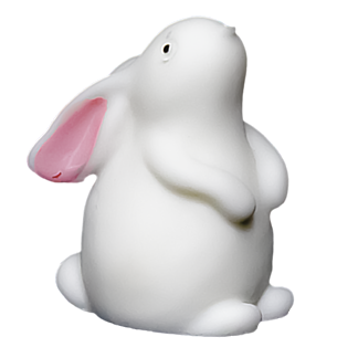 免摳素材實拍模型仰望天空的小白兔