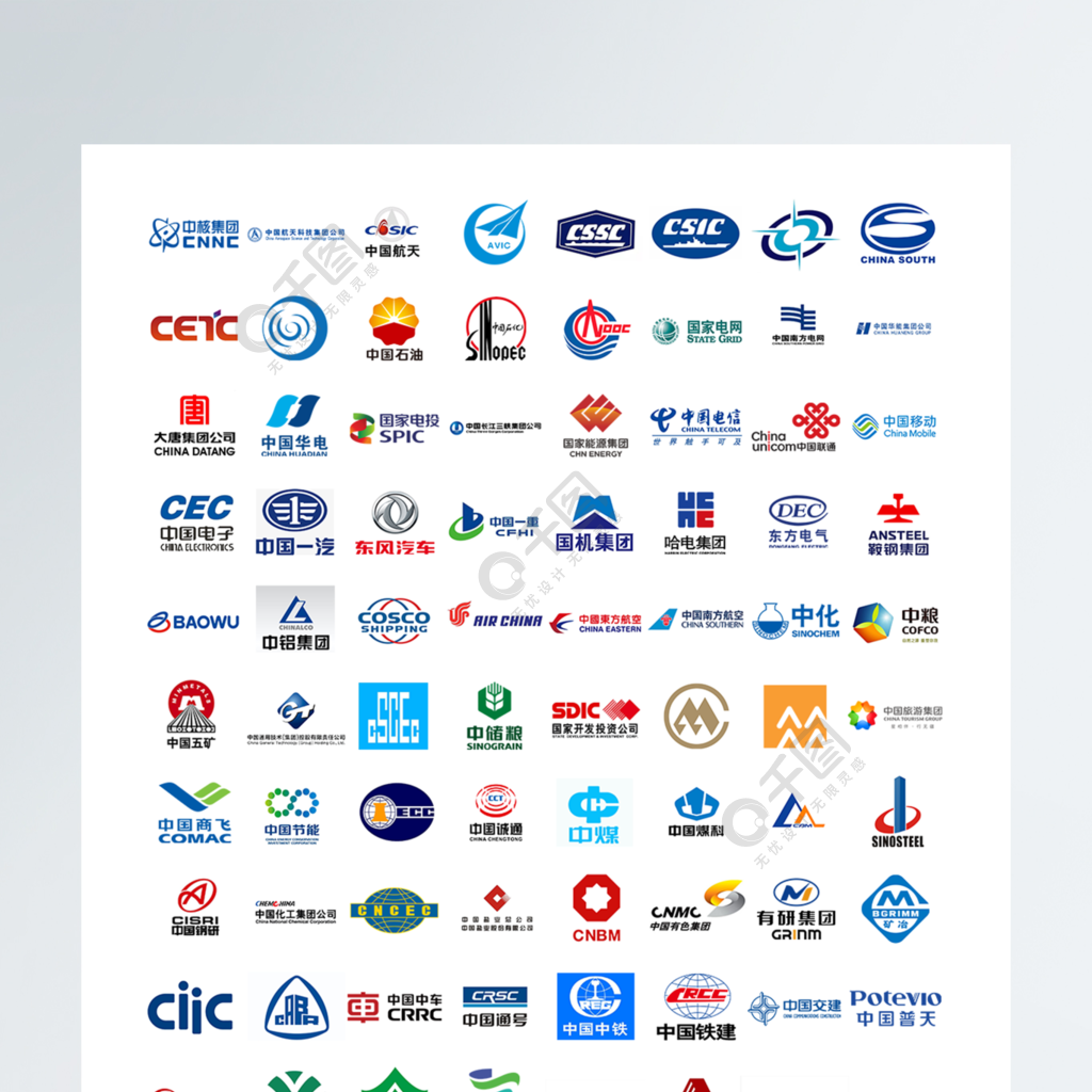 中石油中石化国家电网中国移动等国有企业logo和icon图标