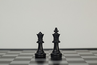 高清實拍國際象棋黑色棋子靜態照片攝影素材