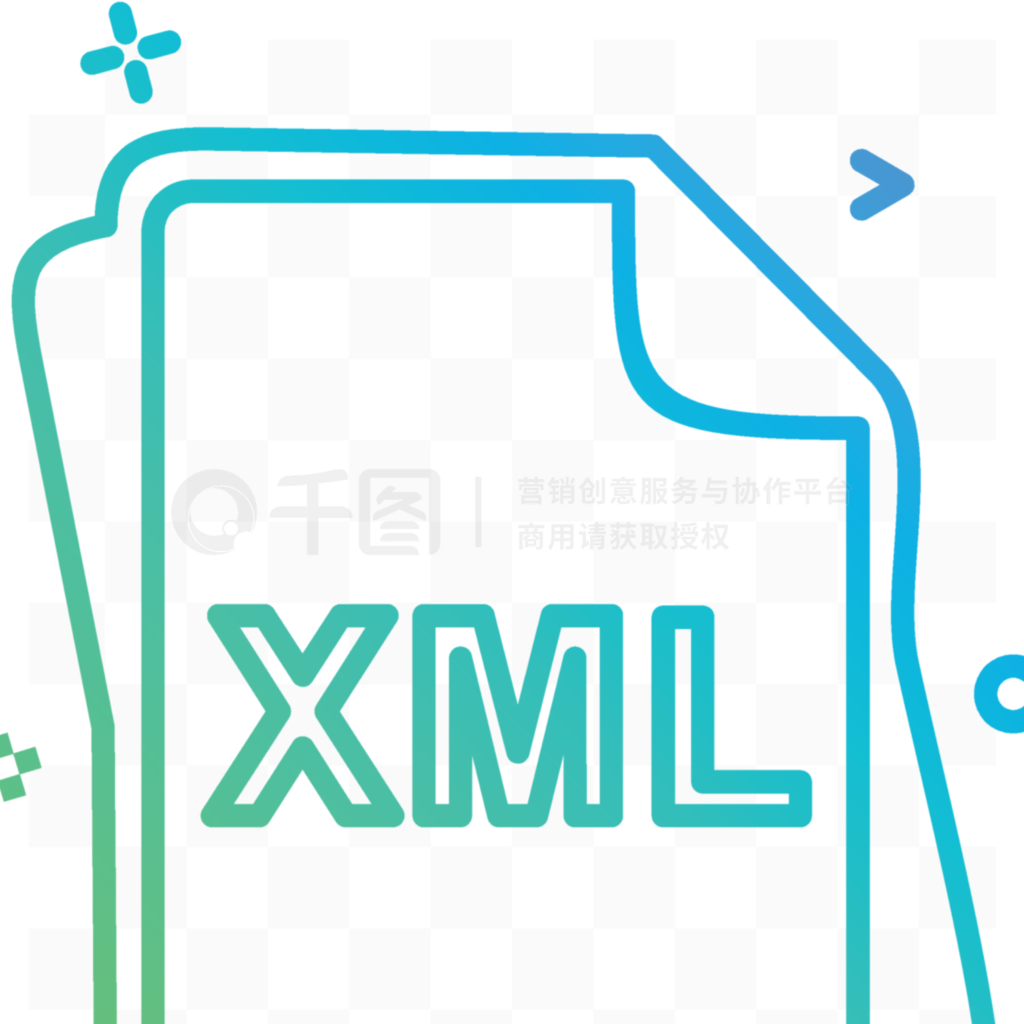 XML文件类型图标设计矢量