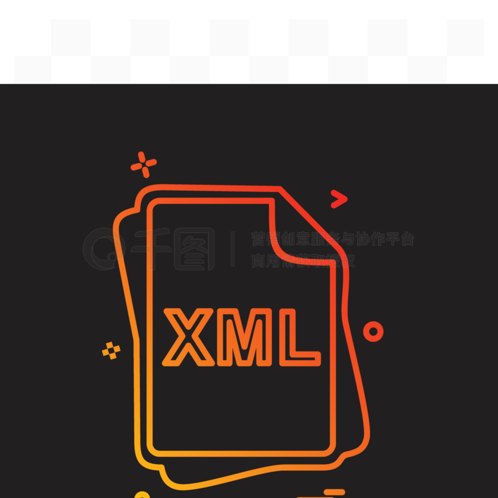 XML文件类型图标设计矢量