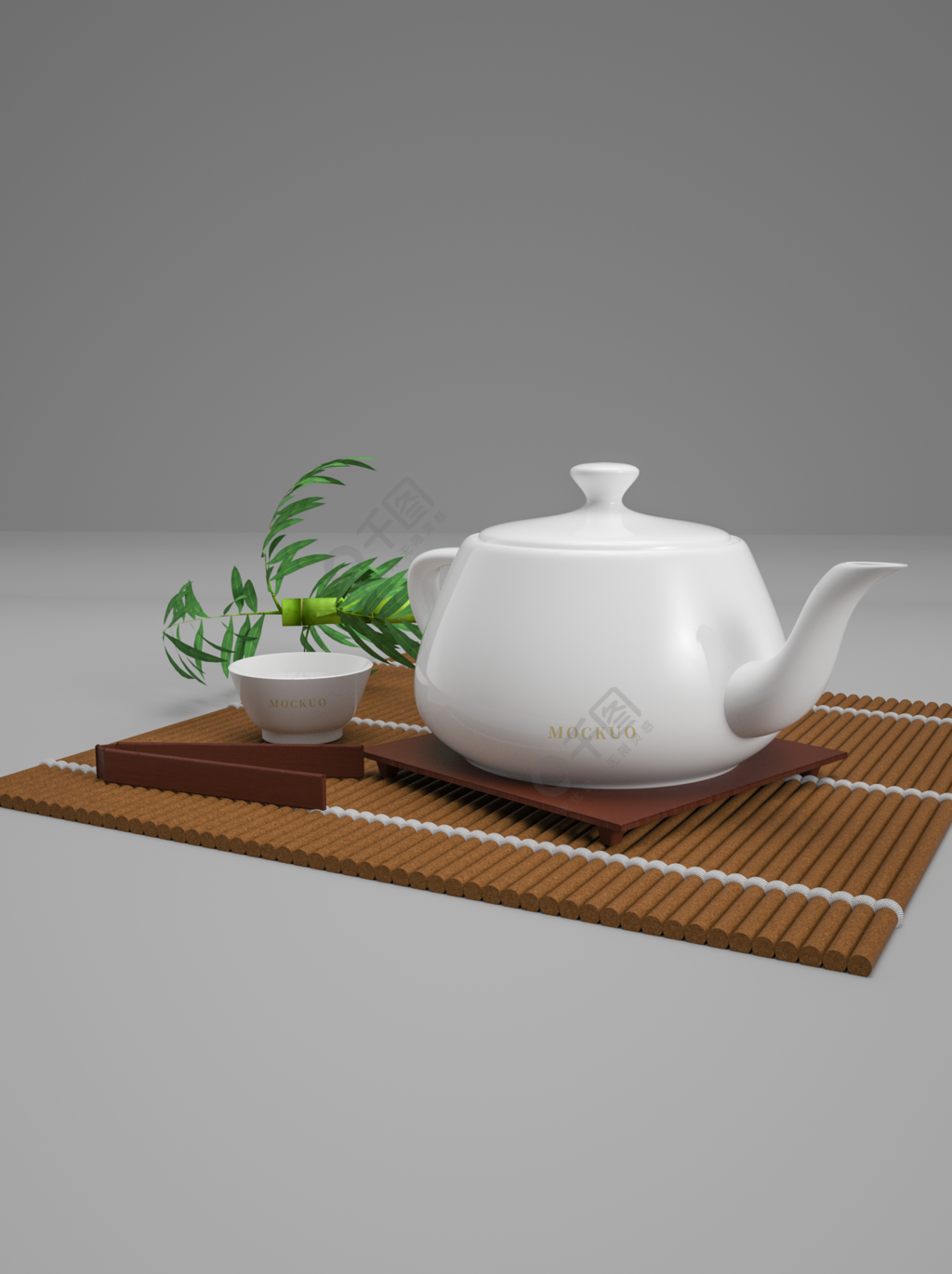 中国风茶壶茶具样机图