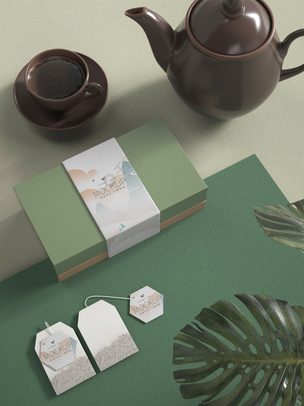 原创3d模型茶包茶叶外包装样机样机素材免费下载-千图样机www.58pic.