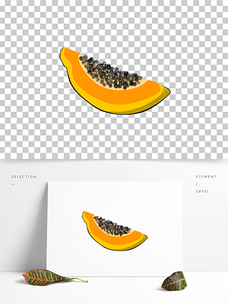 264卡通手绘水果一半木瓜png素材269095手绘木瓜表情图片9051卡通手绘