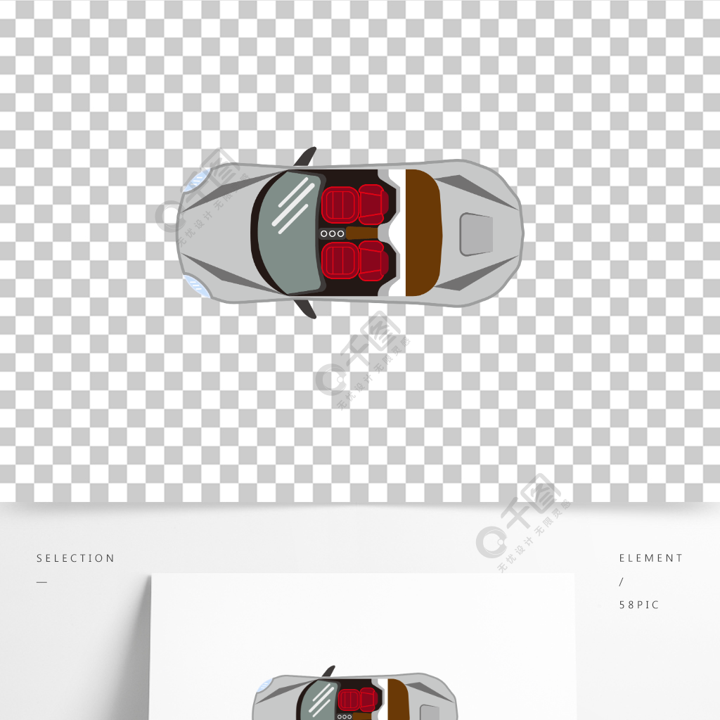 汽车俯视图跑车赛车敞篷车汽车模型矢量图
