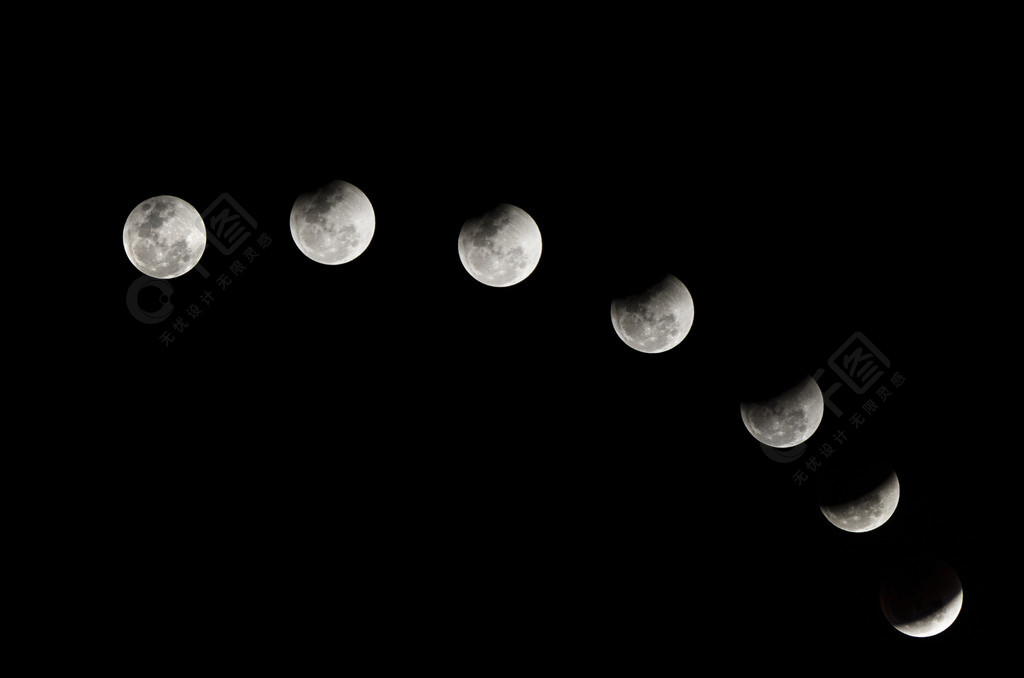 月亮高清摄影背景星空月夜盈亏月圆月缺