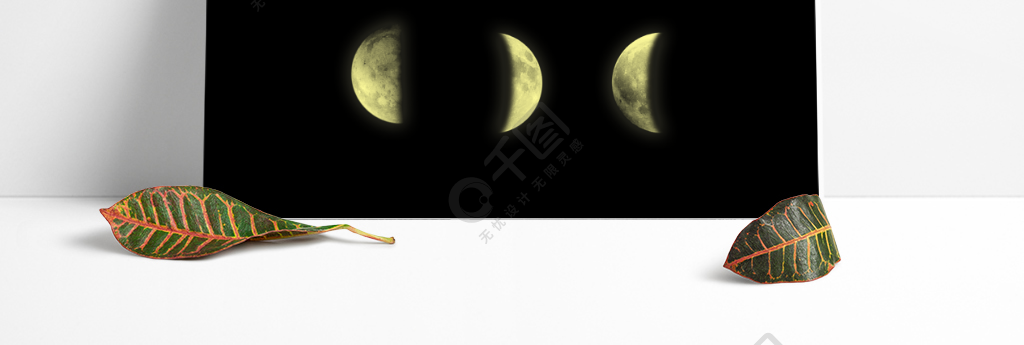 月亮圆月残月半月素材